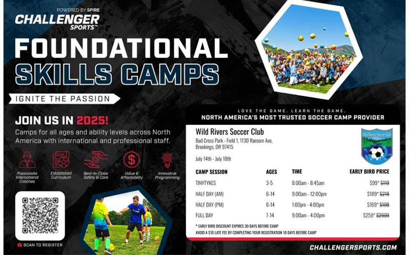 Register now for Challenger Soccer Camp Early Bird Discount